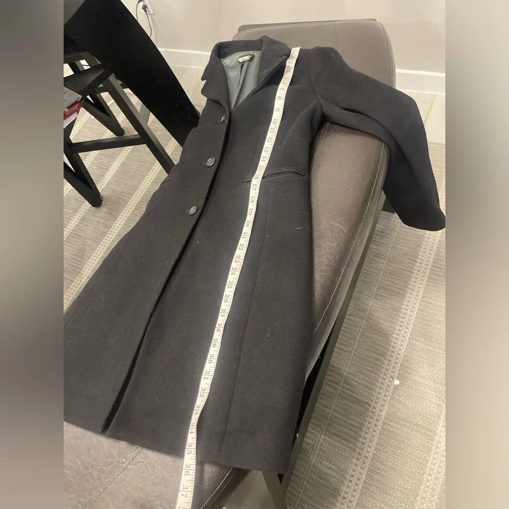 J. Crew Black Wool Cashmere Blend Long Dress Coat Size US 2